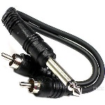 Hosa 6" Shielded "y" Cable 1/4" to 2) RCA YPR124
