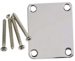 Fender Neck Plate, American Vintage/Mexico Guitars/Basses, 4 Bolt, No Logo, Chrome 0991447100