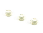 Wd 3 Pack of White Fender Style Knobs - 2 Tone, 1 - Volume KW-240