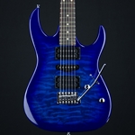 Ibanez GRX70 Quilted Top Electric Guitar, Transparent Blue Burst GRX70QATBB