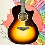 2023 Taylor 414CE-R Spruce & Rosewood V-Class Acoustic Electric Guitars, Hardcase - Sunburst finish