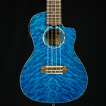 Lanikai QM-BLCEC Quild Maple Cutaway Concert Uke in Blue Stain