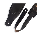 Levys Levy's 3" black top grain leather guitar strap with foam padding wrapped in black garment leather M26PD-BLK