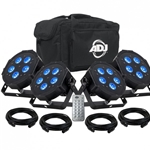 American Dj ADJ American DJ MEG386 Mega Flat Hex Pak Lighting Kit +Cables +Remote +Carry Bag