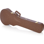 Gator Deluxe Wood Case for Single-Cutaway Guitars such as Gibson Les Paul; Vintage Brown Exterior GW-LP-BROWN