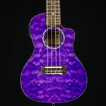 Lanikai Quilted Maple Purple Cutaway Electric Concert Uke Ukulele, QM-PUCEC