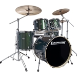 Ludwig Element Evolution 5-Piece Drum Set w/ Zildjian I Cymbals, Emerald Green LCEE20018I