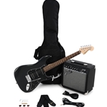 Fender Squier Affinity Series™ Stratocaster® HSS Pack, Laurel Fingerboard, Charcoal Frost Metallic, Gig Bag, 15G - 120V 0372821069
