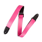 Levys Levy's 1.5" kids pink guitar strap with black leather ends. MPJR-PNK