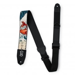 Levys 2-Inch Wide Polyester Guitar Strap Koi Fish & Wave Motif. MPRH-16