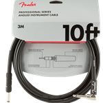 Fender Professional Series Instrument Cable, Straight-Angle, 10', Black 0990820025