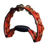 Rhythm Tech RTPRO31 Pro Tambourine with Integrated Mounting System, Red/Black, Brass Jingles