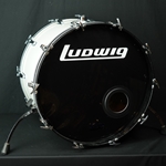 70s Ludwig B/O badge 22" Bass Drum - Whte Cortex UL22WCOR