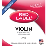 Red Label Super Sensitive 3/4 Size Violin Strings, 2105 SS210-3/4