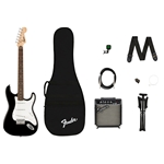 Squier Strat Starter Electric Guitar Pack, Champion 10 Amp, Black 0371800006
