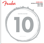 Fender Super 250 Guitar Strings, Nickel Plated Steel, Ball End, 250R Gauges .010-.046, (6) 0730250406