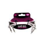 Ernie Ball FLAT RIBBON PATCH CABLE 3IN - White - 3 PACK P06384