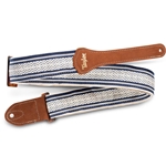 Taylor Academy Strap -White/ Blue Jaquard Cotton - 2" 4006-20