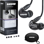 Shure SE215 Sound Isolating In-Ear Headphones, Black SE215-K
