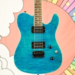 2003 Fender FMT HH Telecaster Electric Guitar - Rare Transparetn Blue, Aqua Gloss ISS22097