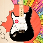 Squier Sonic™ Stratocaster® Left-Handed, Maple Fingerboard, White Pickguard, Black 0373162506