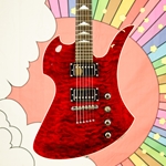 Used BC Rich Mockingbird Masterpiece Electric Guitar, Quilt Red Maple Top ISS22310
