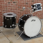 Vintage Rogers 3 Piece Black Drum Kit 12",16", and 24" ISS22286