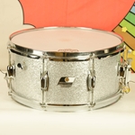 Used USA made Ludwig Rocker Snare Drum - professional re-wraped in silver sparkle ISS22752