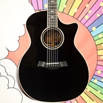 Taylor Builder's Edition 814ce Blacktop Acoustic- Electric Guitar with cutaway, pickup system & hard case 814CE-BLACKTOP