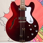 Epiphone Riviera Semi-Hollowbody Archtop Electric Guitar, Frequensator Tailpiece, Sparkling Burgundy EORSBUNH1