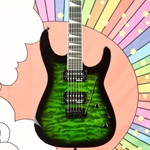 Jackson JS Series Dinky® JS20 DKQ 2PT, Amaranth Fingerboard, Transparent Green Burst 2910211587