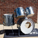 Vintage 90's Tama Rockstar Drum Kit, Japan Made, Brushed Chrome, Power Toms ISS27967