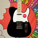 Squier Sonic® Telecaster®, Maple Fingerboard, White Pickguard, Black 0373452506