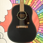 Used Gretsch Jim Dandy Deltoluxe Deluxe Acoustic Guitar w/ Pickup, Flat Black ISS28326