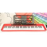 Used Casio CT-S200 (Red) 61-Key Portable Keyboard w/ AC Power Adapter & sheet-music holder ISS28409