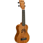 Amahi Mahogany, Hippo & Sunset Etched Sound Hole Design, Soprano Ukulele UK135S