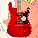 Squier Paranormal Strat-O-Sonic, Laurel Fingerboard, Black Pickguard, Crimson Red Transparent 0377035538