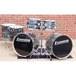 Early 70's Ludwig Double Bass Set - Black Oyster Pearl, 3ply Granitone 22" 22" 13" 14" 16" 18", B/O Badge ISS28870