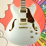 Ibanez Artcore AS73G Semi-Hollow Electric Guitar, Moonstone Silver Flat (Rep. Sample) AS73G-MSF
