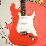 Used 1997 Fender California Stratocaster Electric Guitar w/case Fiesta Red ISS30032