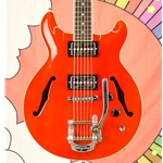 Used 2001 Hamer Newport Electric - Orange Sparkle Guitar, Hard Case ISS30029