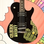 Used Schecter Diamond Series Electric Guitar Coldcock Whiskey Graphic, Black ISS30078
