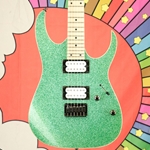 Used Ibanez RG421MSP Electric Guitar, Turquoise Sparkle ISS30165