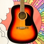 Used Fender CD-60 Sunburst Acoustic, Case ISS30313