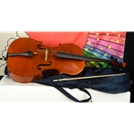 Used Glaesel CE42E3 3/4 Cello w/ Carry Bag & Bow ISS30272