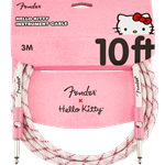 Fender® x Hello Kitty® White/Pink Woven Cable, 10' 0990818123