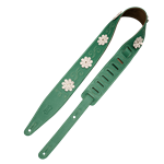 Levys Levy's 2.5" Daisy Chain Green Leather Strap with Flower Appliques MG317IB-001