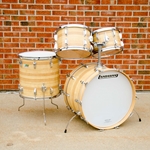 Vintage 70s Ludwig Big Beat Drum kit, 12, 13, 16, and 22", Butcher Block ISS31523