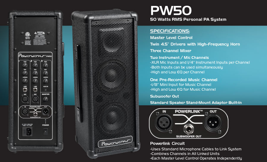 POWERWERKS PW50 Portable PA System 