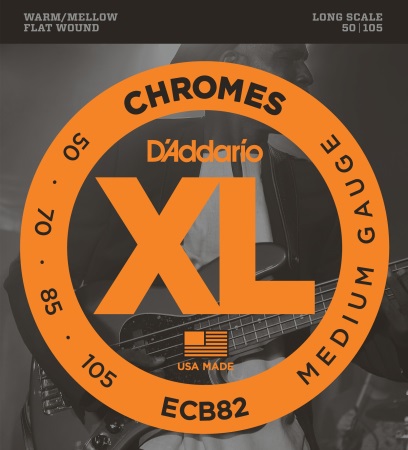 D'addario D'Addario Chromes  Flat Wound .050-.105 Bass Set - Medium Gauge ECB82